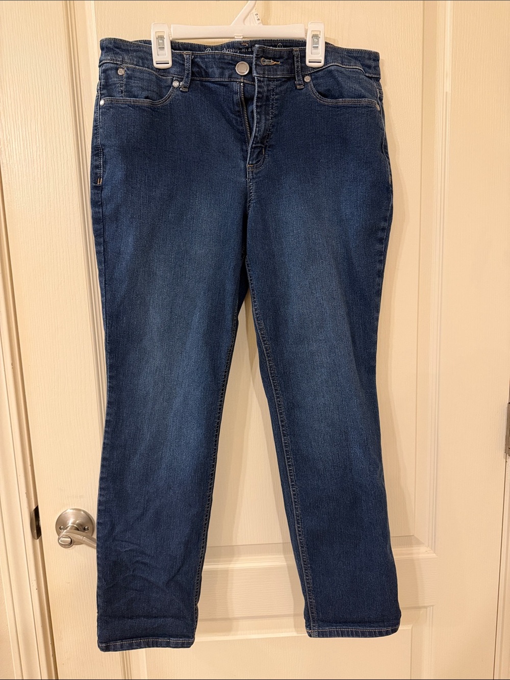 Christopher & Banks Straight Leg Jeans in Dark Blue